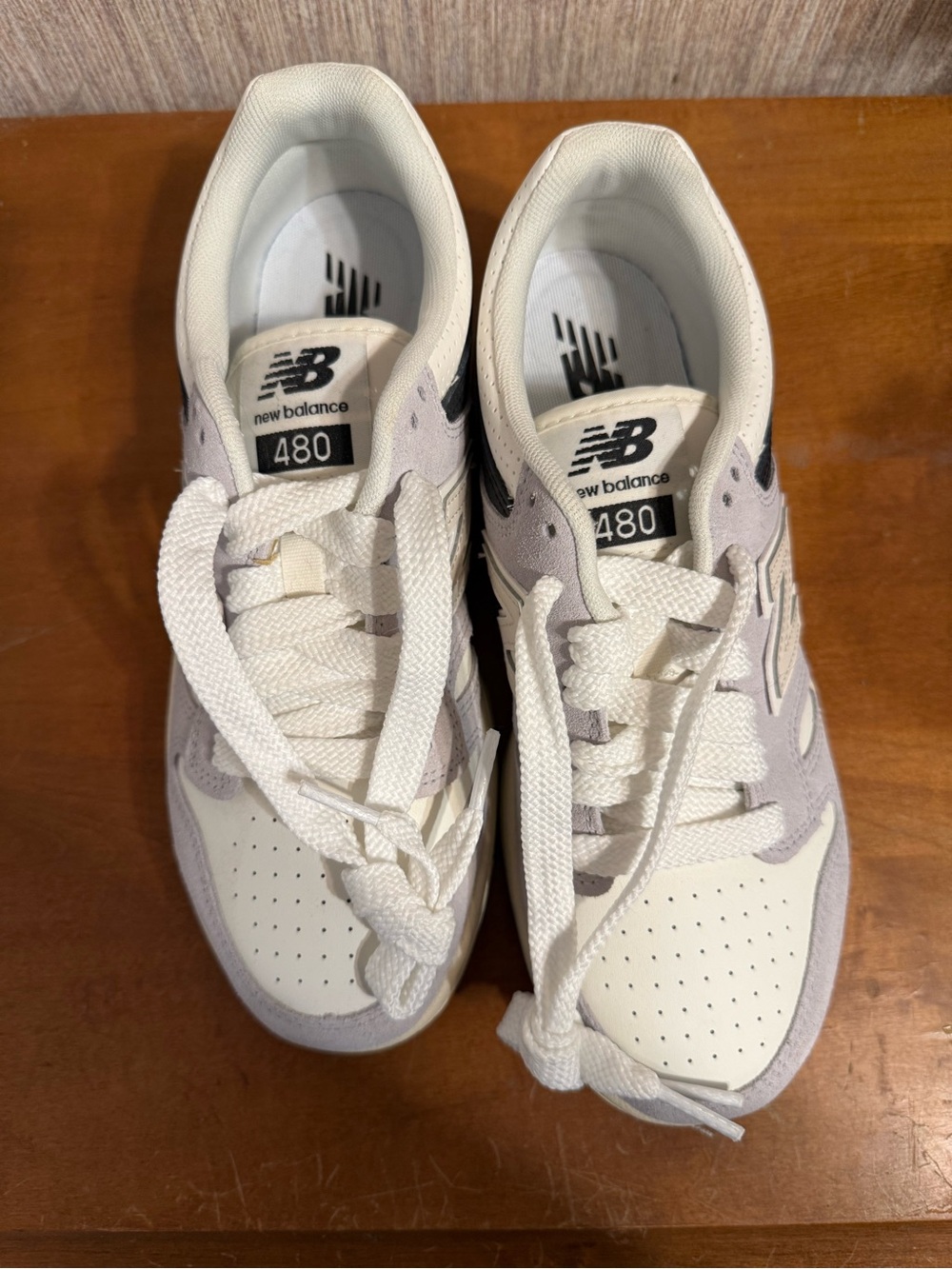 New Balance 480 Women's White and Light Gray Sneakers